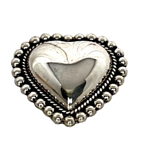 Sterling Silver Artisan Crafted Heart Pin/Pendant. Mexico 925 - Picture 1 of 3